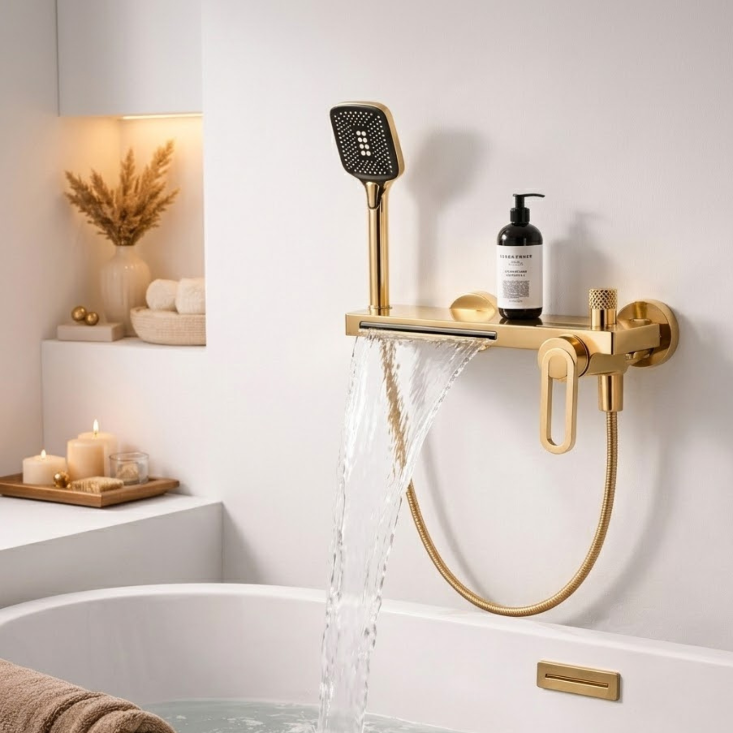 Inari - Wall Mounted Bathtub Shower Faucet Single Handle Spout Mixer Tap