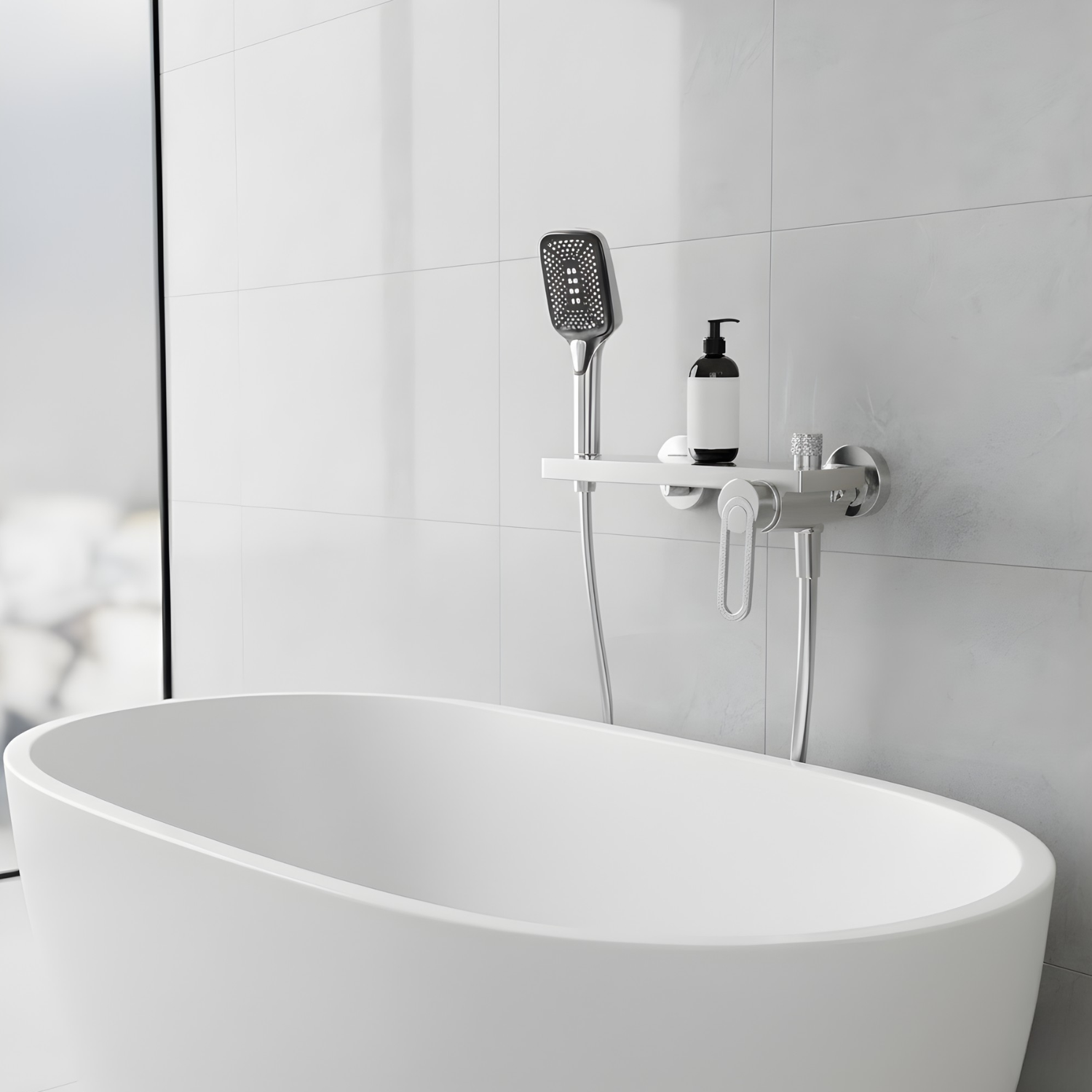 Inari - Wall Mounted Bathtub Shower Faucet Single Handle Spout Mixer Tap