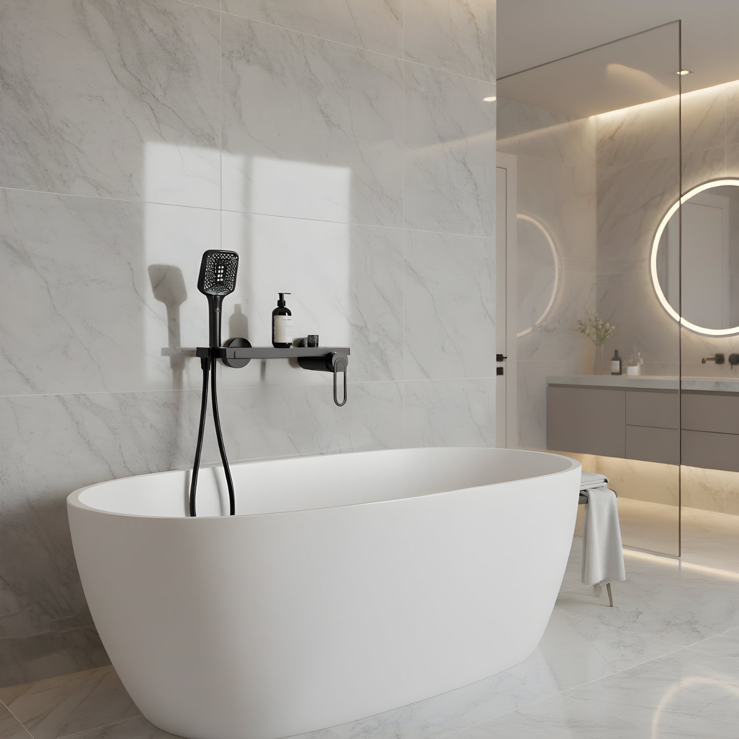 Inari - Wall Mounted Bathtub Shower Faucet Single Handle Spout Mixer Tap