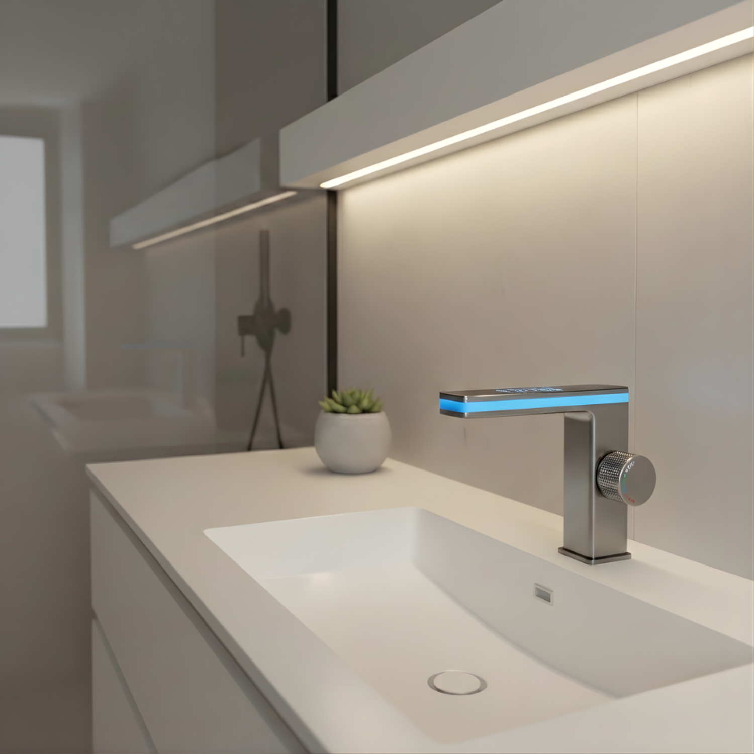 Kebnekaise - Digital Display Celsius Bathroom Basin Faucet with Intelligent LED