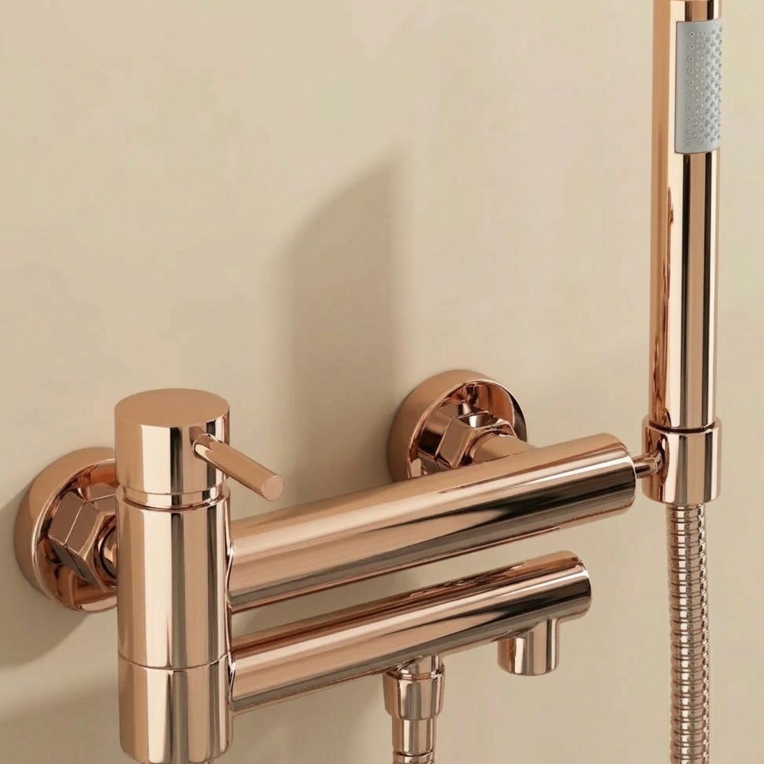 Malmo - Bathroom Bathtub Shower Faucet with Swivel Tub Spout and Handhold Shower Brass Wall Mounted Hot Cold Water Mixer Bath Tap