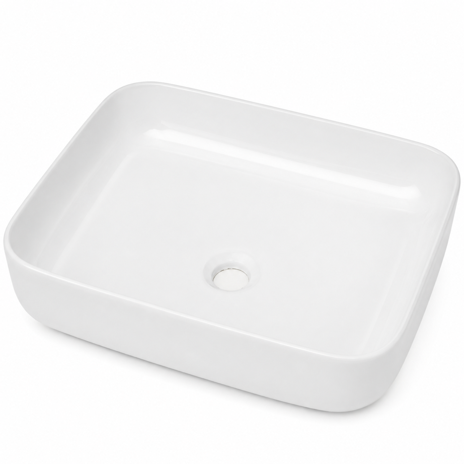 Orkla - Semi-Recessed Rectangular Ceramic Bathroom Vessel Sink