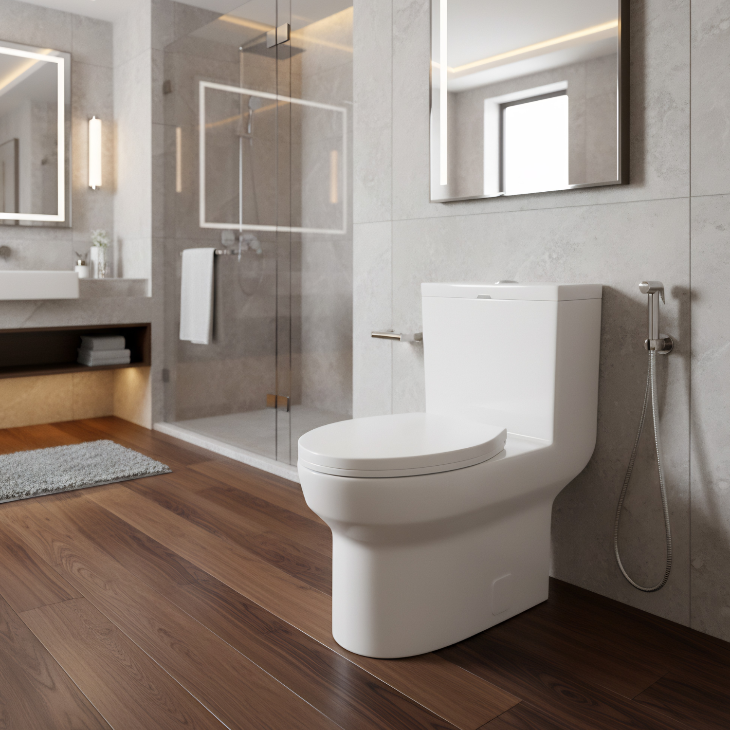 Roros – One-Piece Dual Flush Toilet with Soft-Close Seat & Concealed Tank