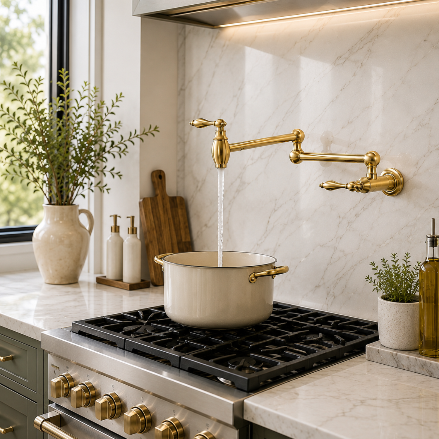 Saimaa - Wall Mount Swing Arm Folding Pot Filler Kitchen Faucet
