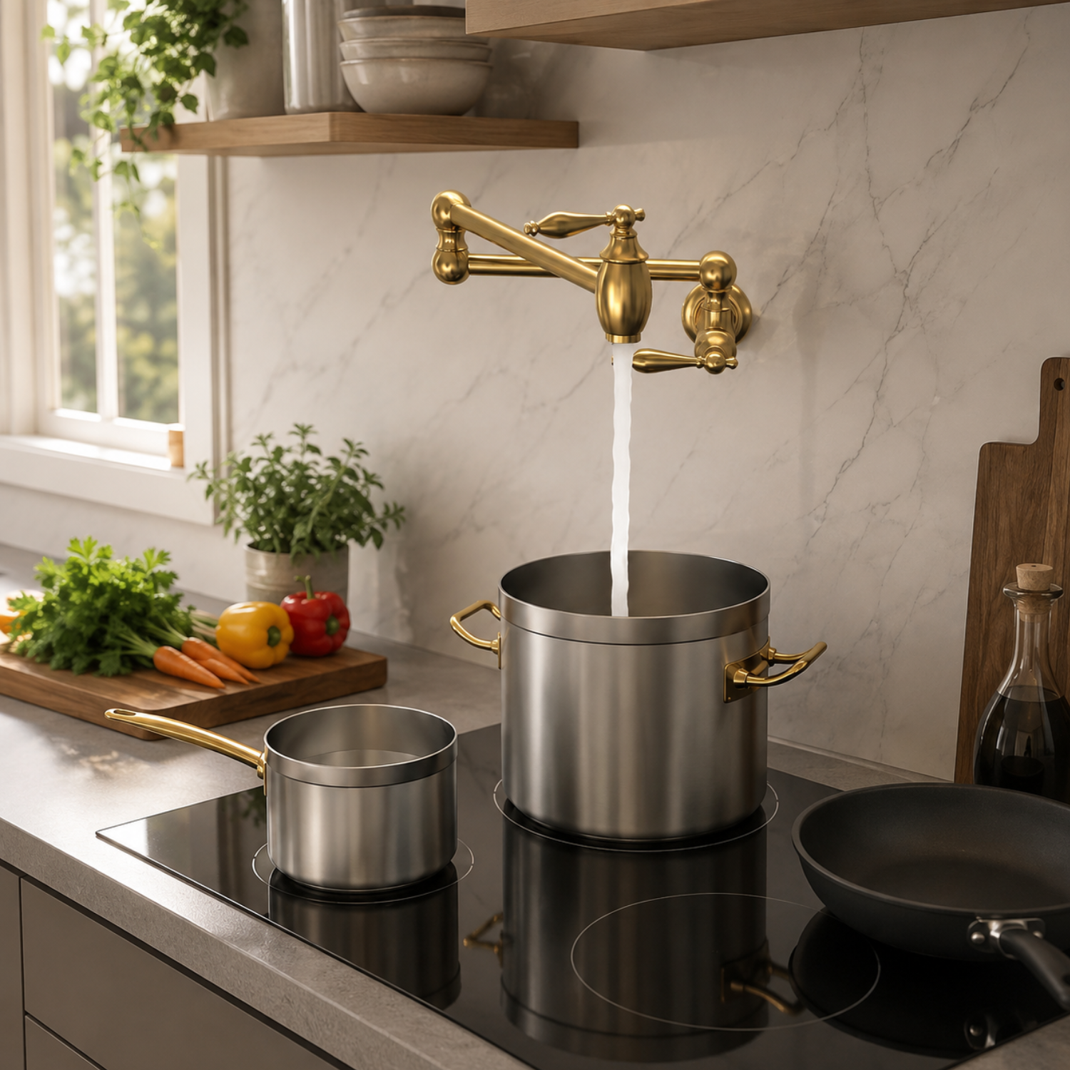 Saimaa - Wall Mount Swing Arm Folding Pot Filler Kitchen Faucet