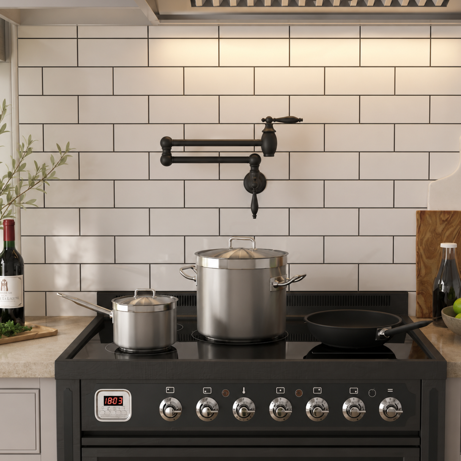 Saimaa - Wall Mount Swing Arm Folding Pot Filler Kitchen Faucet