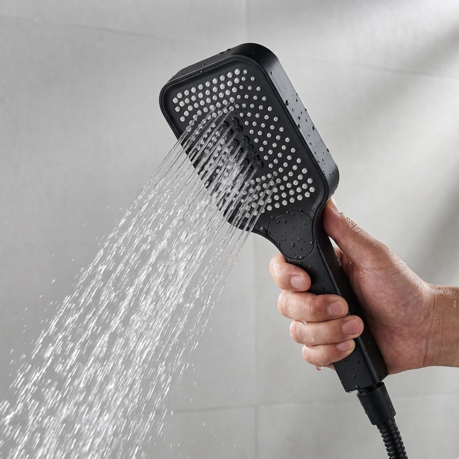 Sarek - Rainfall Shower Column Set with Handheld Shower & Wall Mounted Mixer Tap