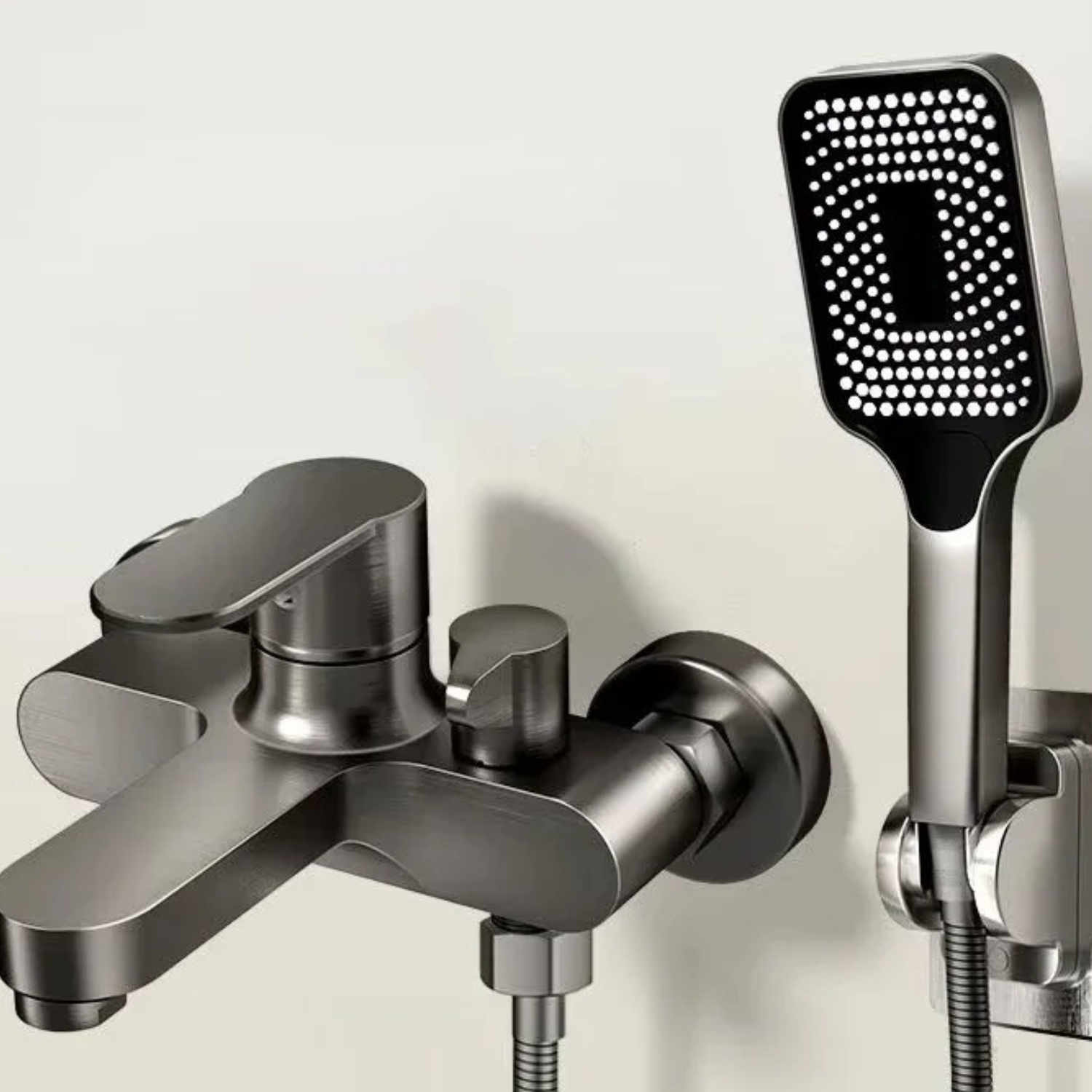 Siljan - 3-Way Shower Faucet Set with Diverter, Handheld Spray & Wall Mounted Mixer Valve
