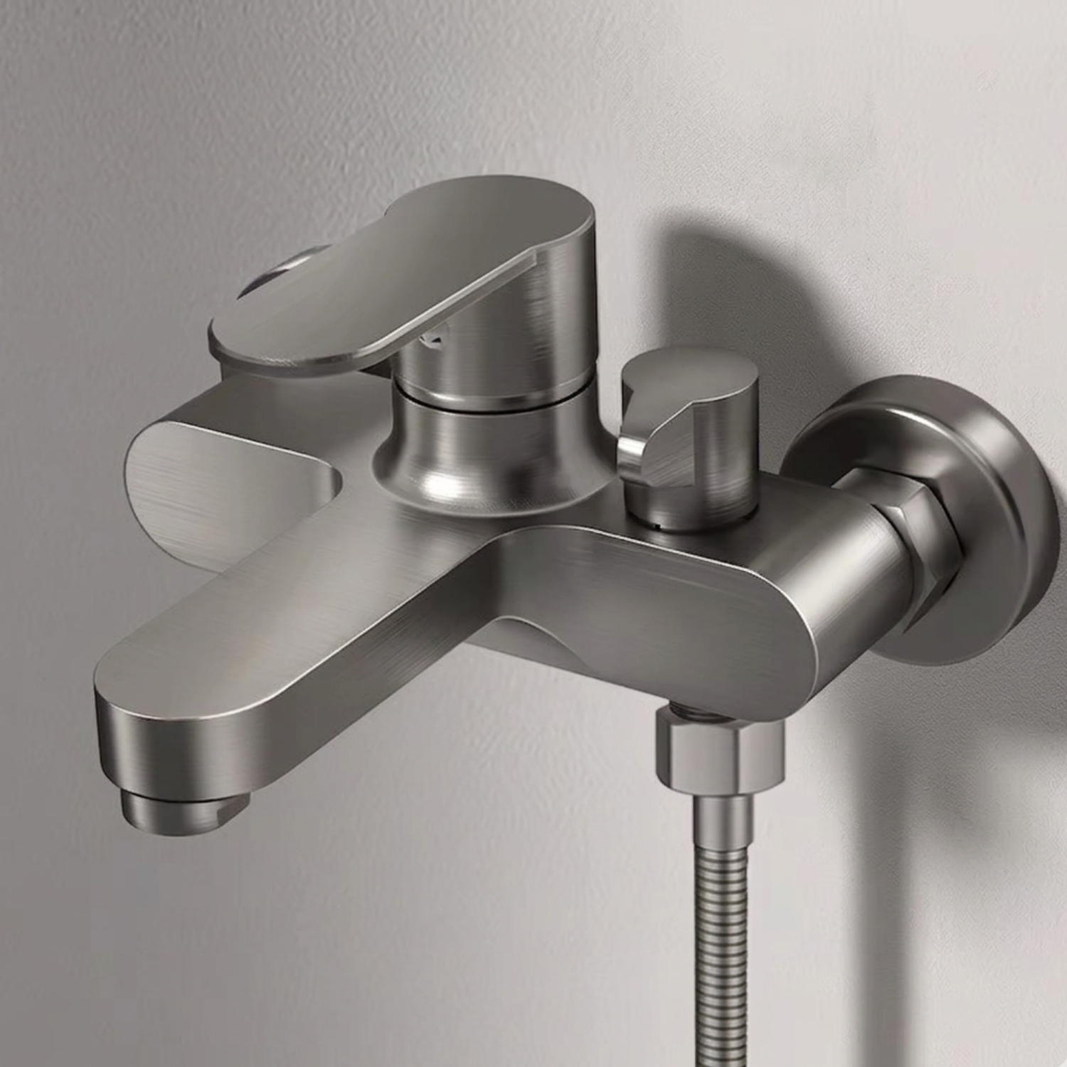 Siljan - 3-Way Shower Faucet Set with Diverter, Handheld Spray & Wall Mounted Mixer Valve