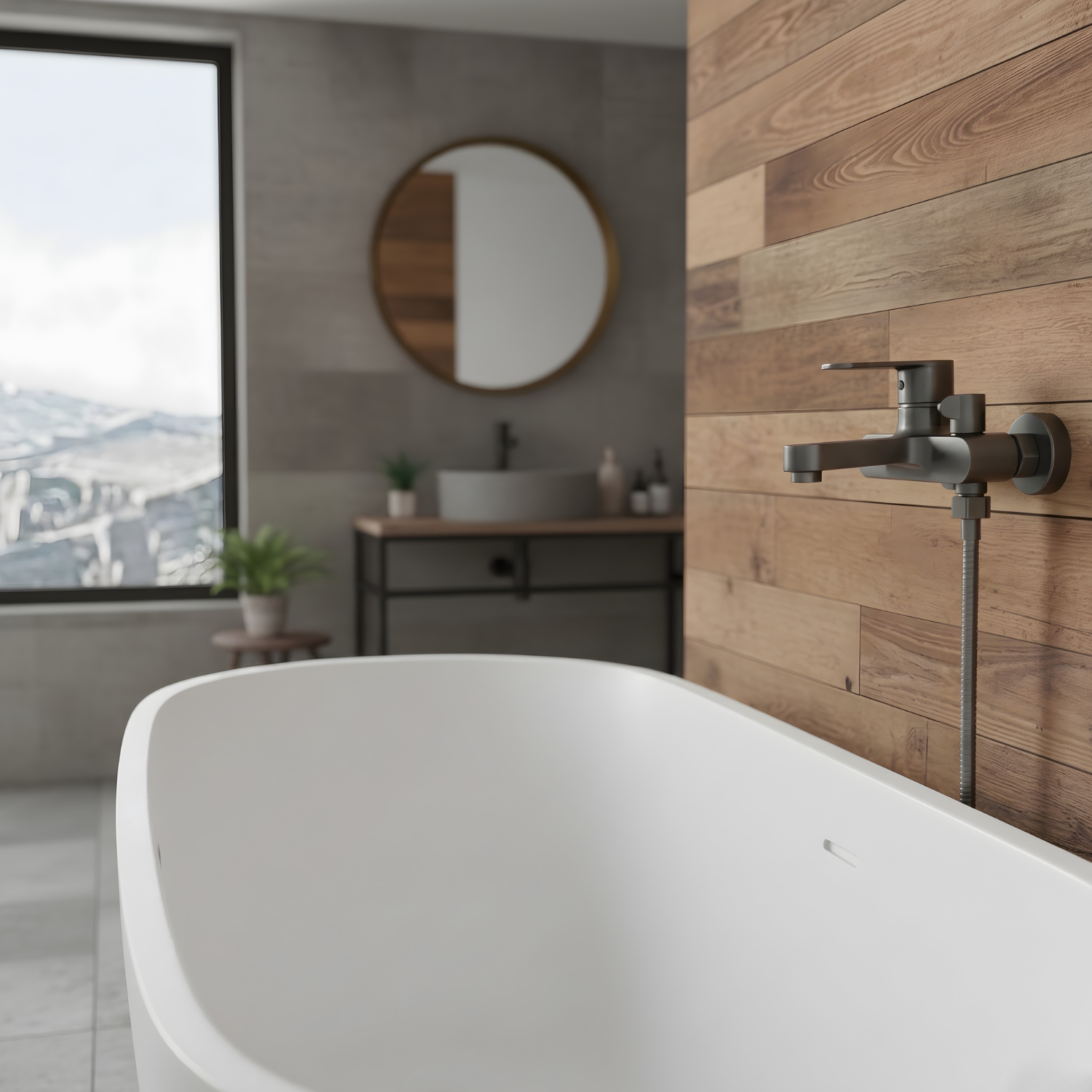 Siljan - 3-Way Shower Faucet Set with Diverter, Handheld Spray & Wall Mounted Mixer Valve