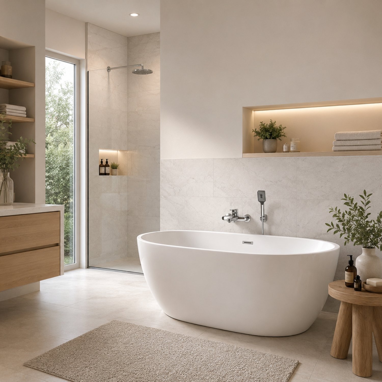 Siljan - 3-Way Shower Faucet Set with Diverter, Handheld Spray & Wall Mounted Mixer Valve