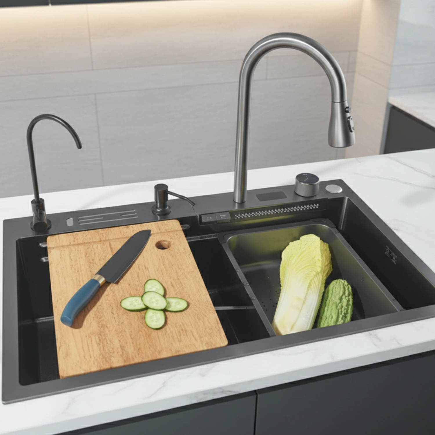 Assebakte - Smart Waterfall Kitchen Sink