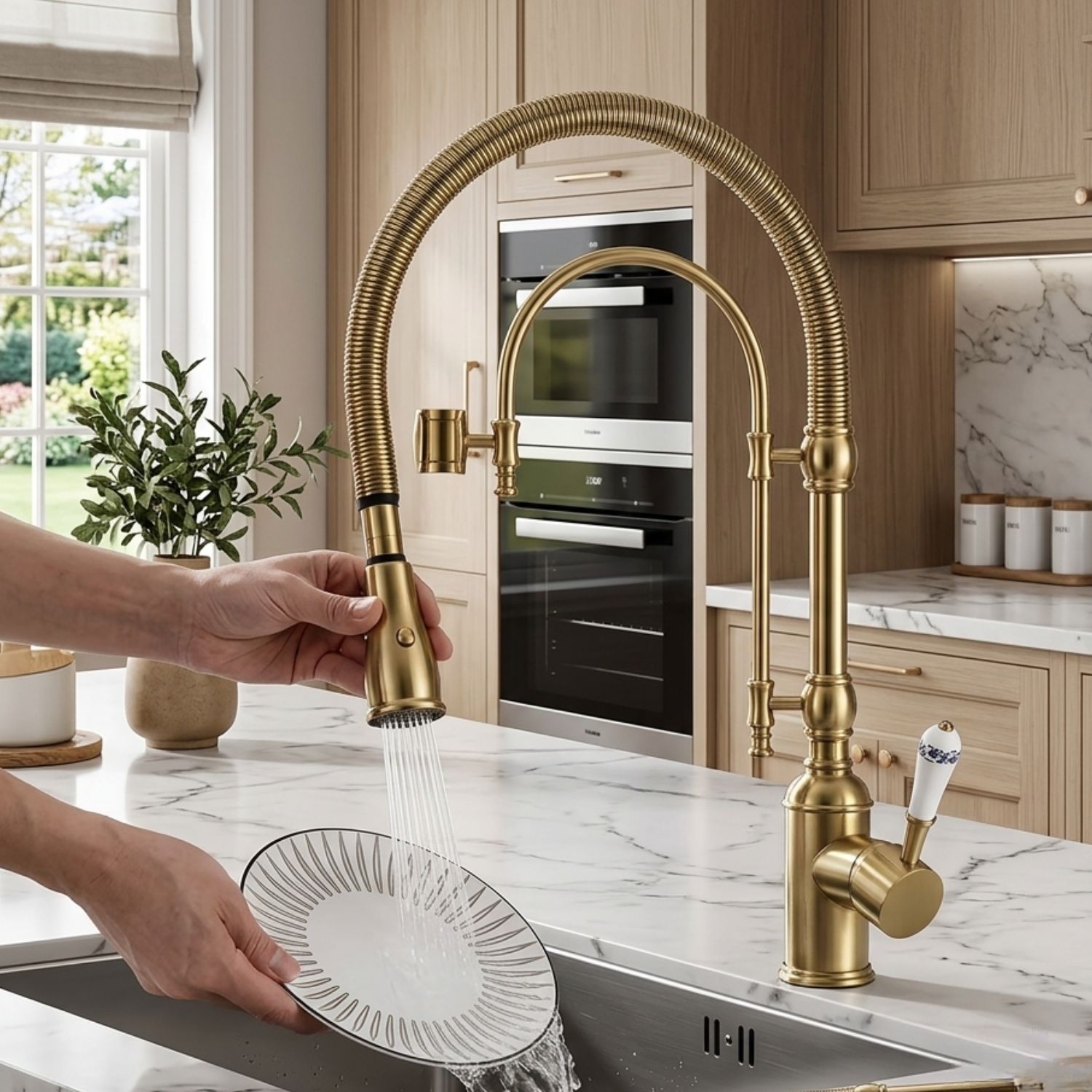 Visby - 360° Pull-Down Kitchen Faucet  with Spring Spout Hot & Cold Mixer