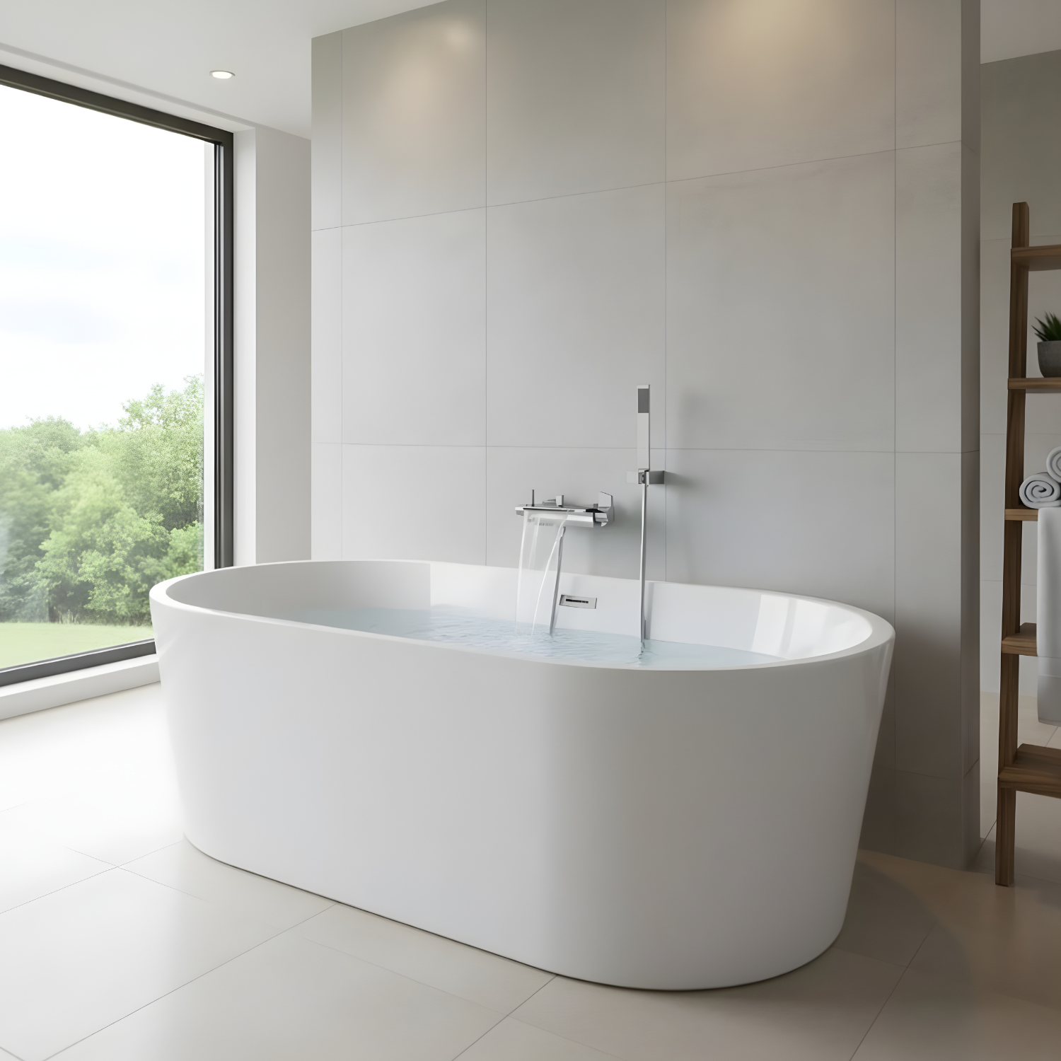 Westhafen - Modern Waterfall Shower Bathtub Wall Mounted Faucet Kit