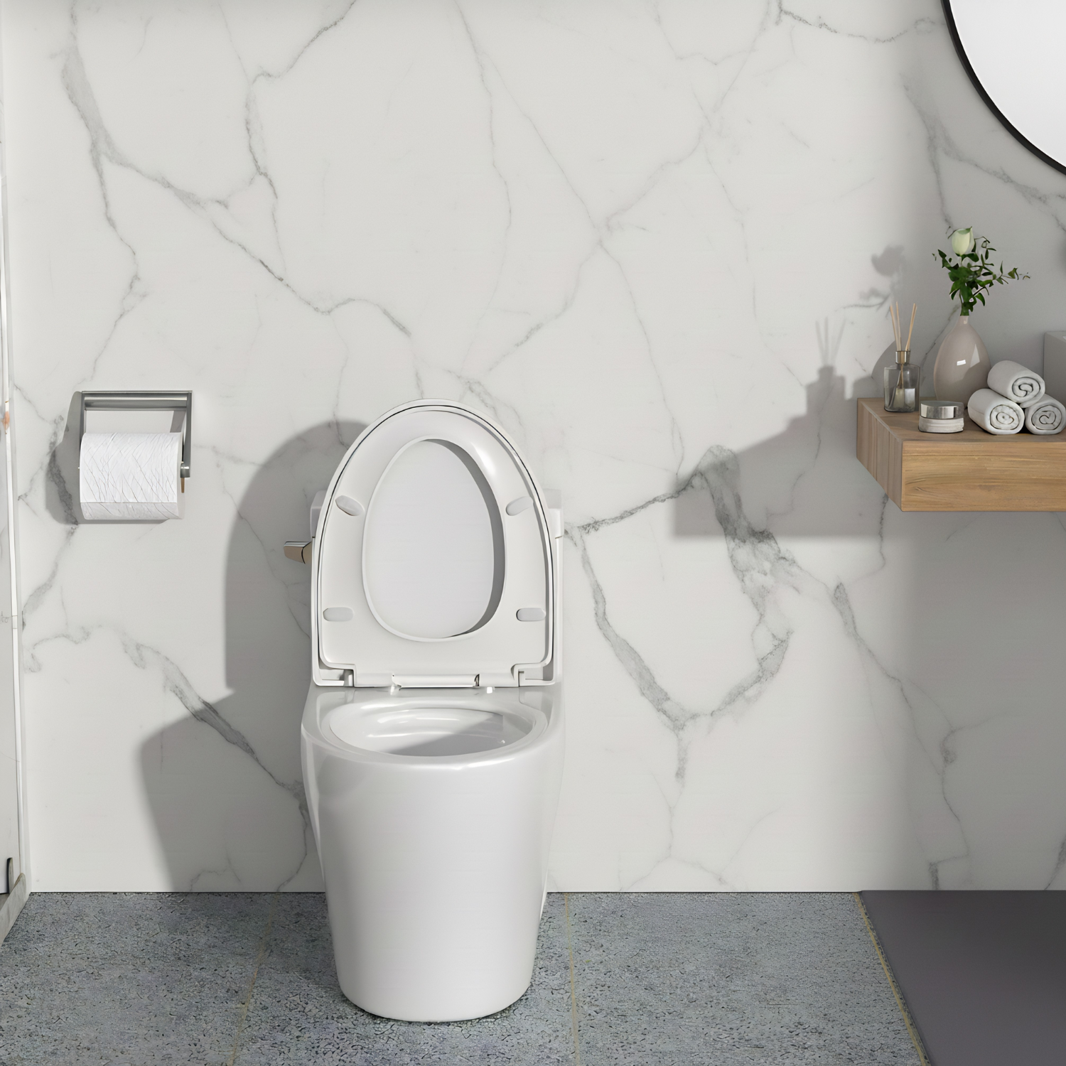 Ystad -  One Piece Toilet with Single Flush Soft Closing Seat Concealed Tank Elongated Bowl Floor