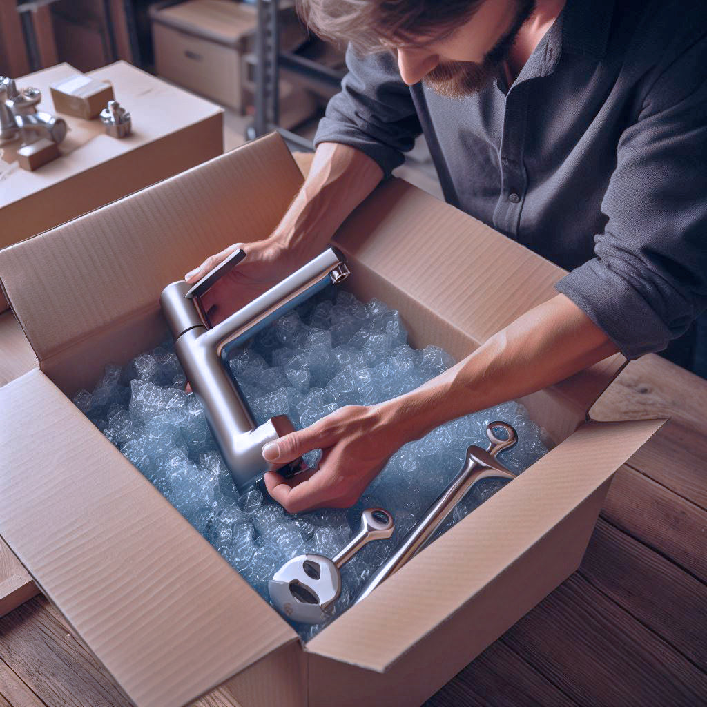 Packing of a premium faucet for shipping