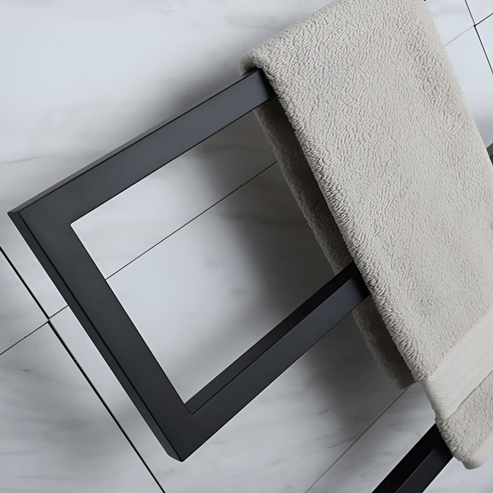 Black towel bar warmer for bathroom